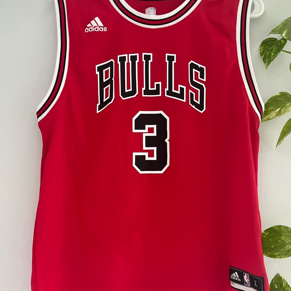 Adidas Chicago Bulls Dwyane Wade #3 Jersey Men’s L NBA Swingman Red 2016-2017